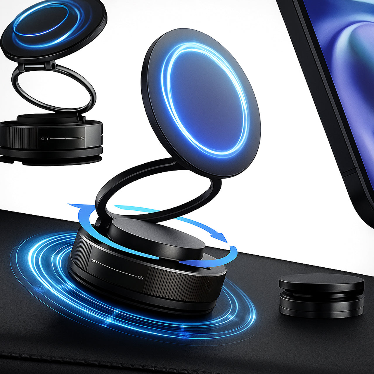 🔥Hot Sale 70% OFF🔥Magnetic Phone Stand, 🔄360° Fordable and Retractable The Ultimate Viewing Companion🚗📱