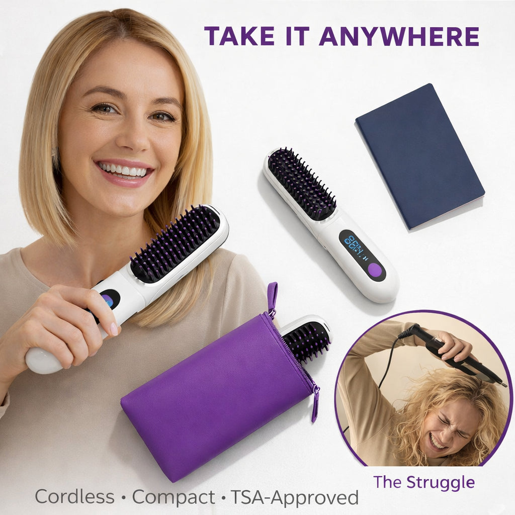Smart Heated Styling Comb for Short Hair | USB-C Rechargeable