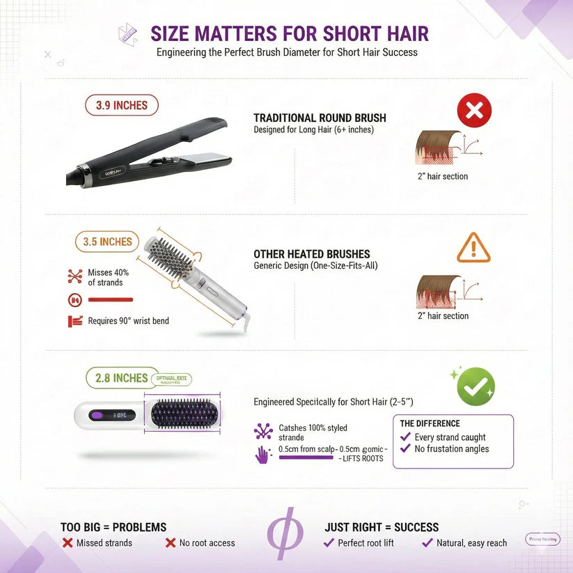 Smart Heated Styling Comb for Short Hair | USB-C Rechargeable