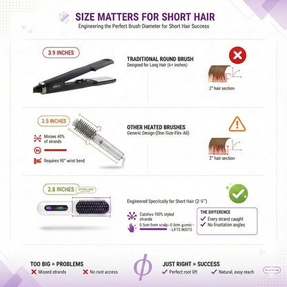Smart Heated Styling Comb for Short Hair | USB-C Rechargeable
