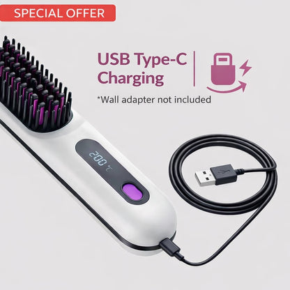 Smart Heated Styling Comb for Short Hair | USB-C Rechargeable