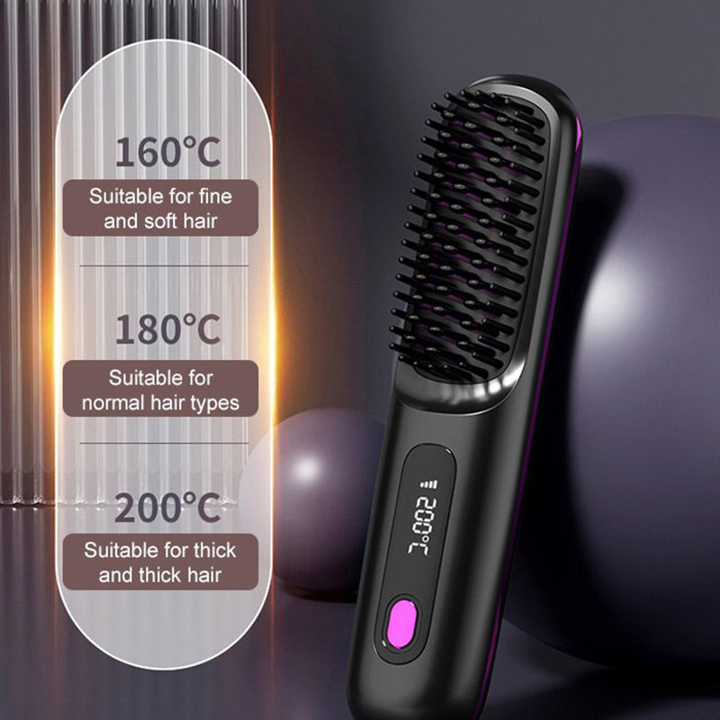 Smart Heated Styling Comb for Short Hair | USB-C Rechargeable